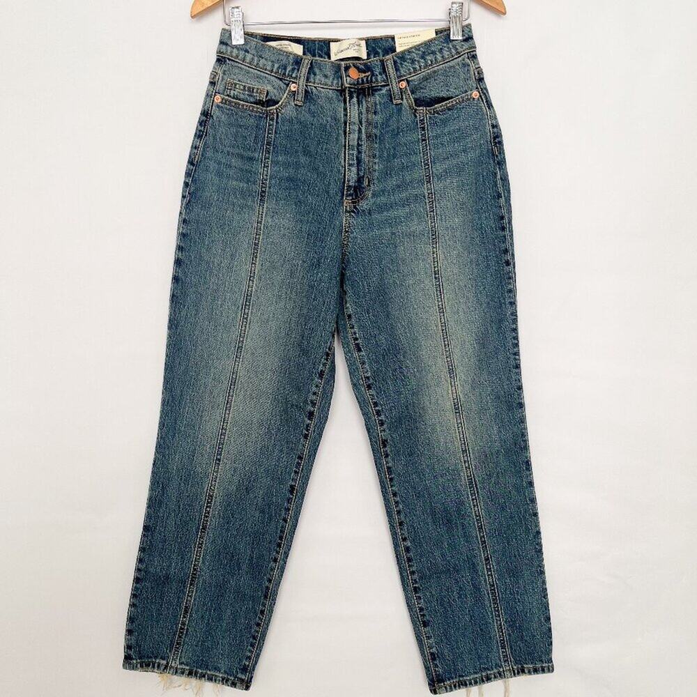 Universal Thread High Rise Vintage Straight Jean Middle Seam Crop Size 6 Blue